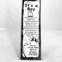 GLASS PLAQUE IT'S A BOY