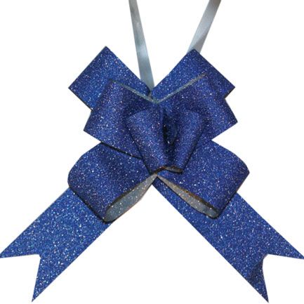 BUTTERFLY PULL  BOWS 10PCS BLUE GLITTER