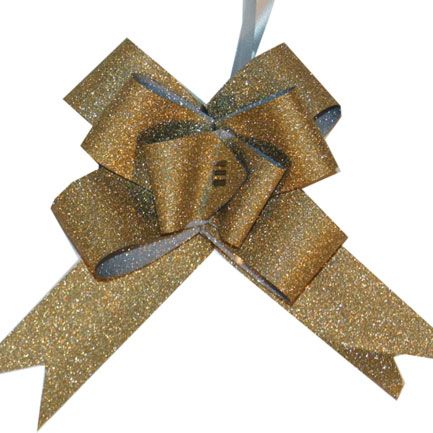 BUTTERFLY PULL  BOWS 10PCS GOLD GLITTER