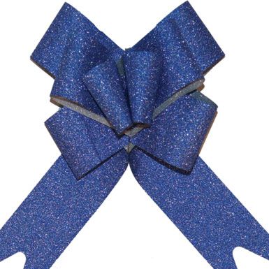 BUTTERFLY PULL  BOWS (10s) BLUE GLITTER