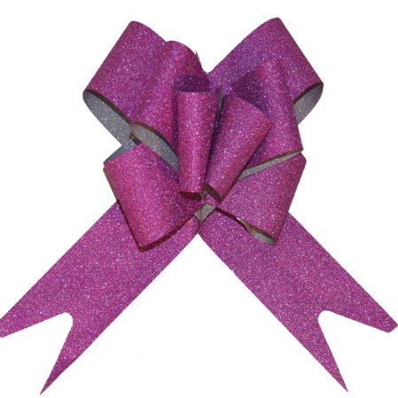BUTTERFLY PULL  BOWS (10s) PINK GLITTER